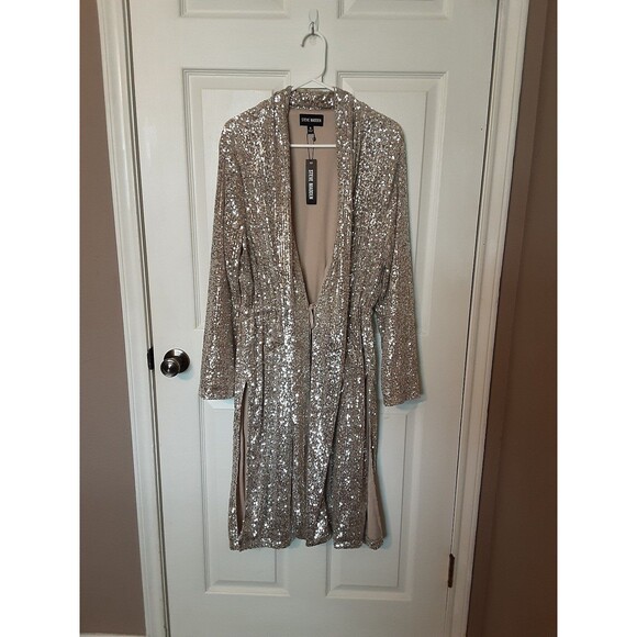 Steve Madden Show Stopper Sequin Duster Jacket - Picture 2 of 8